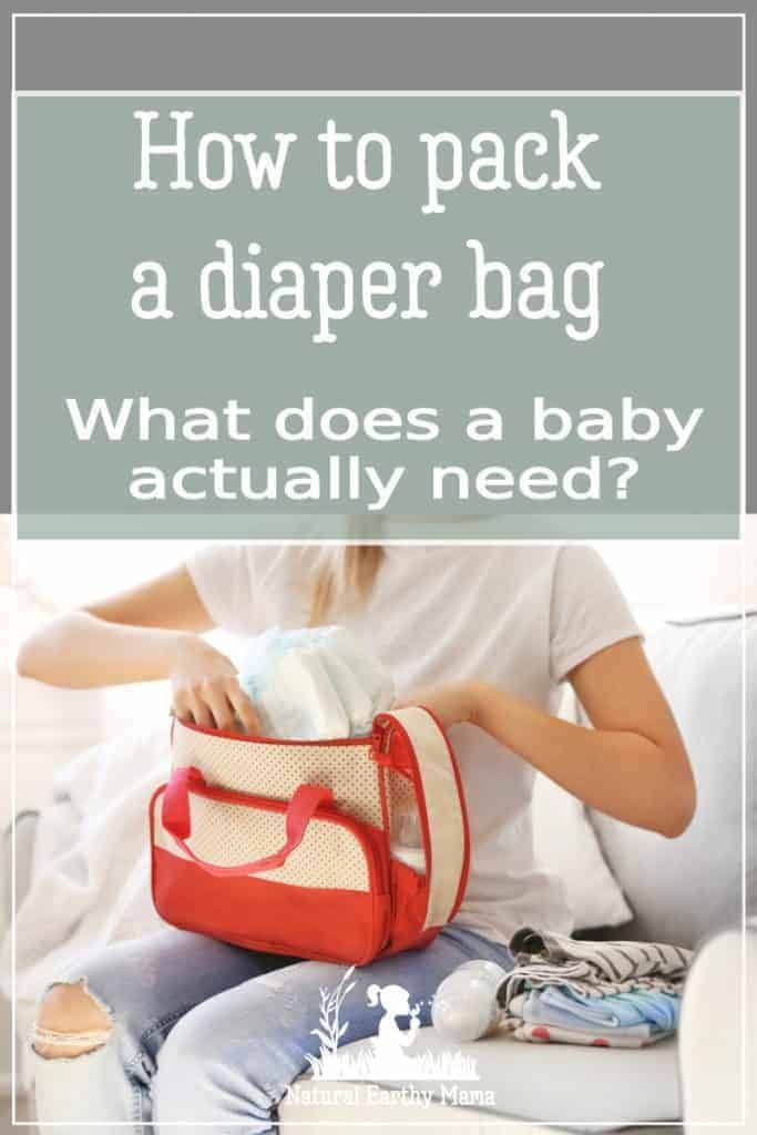 Taking a newborn out for the first time can be terrifying. Make sure you have everything you will need packed in your diaper bag! Here is how to pack a diaperbag #newborn #baby #pregnancy #postpartum #firsttimemom #mom #naturalearthymama #diaperbag