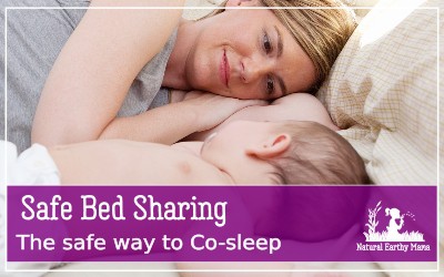 Co sleeping or bed sharing is one of the best ways to help your baby sleep well. Here arre some tips to make sure that you are cosleeping safely. Don't risk SIDS, make sure you are doing it right! #cosleeping #bedsharing #newbornsleep #newborn #naturalearthymama