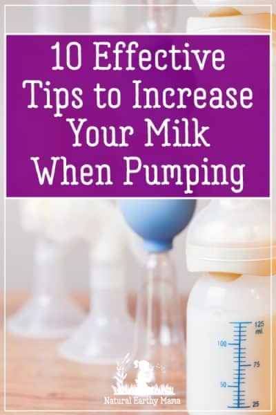 Tips to increase your milk when you are pumping for your newborn. Expressing milk while breastfeeding is one way to keep breast feeding your baby when you return to work. Pumping can be difficult, and some experiences a low milk supply. Here are proven ways to increase your milk supply when you are expressing. #naturalearthymama
